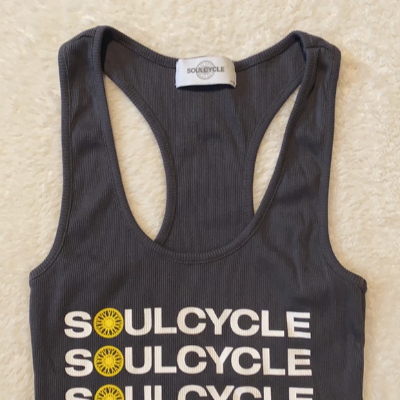 SoulCycle Dark Gray Ribbed Racerback Tank Size S - Picture 5 of 11